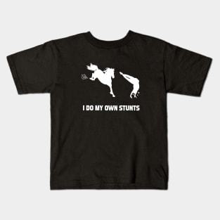 I Do My Own Stunts Horse Race Funny Horse Racer Kids T-Shirt